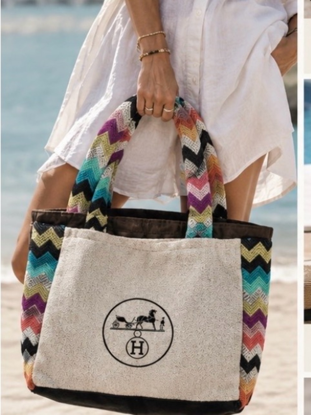 Miami Buy the Bag Upcycled Hermès Missoni Beach Towel Tote